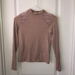 Lace Light Pink Long Sleeve Top